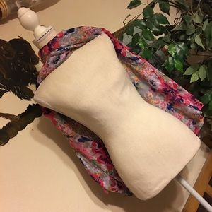 Dazzle floral gray pink scarf wrap 80”L